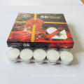 8g 50pcs/box packing mini white tea light candle from China manufacture